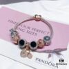 692fe0fb99f2d84055c8b98b Pandora Cool Black Rose Double Heart Dual Charm Bracelet - Premium Replica with Authentic Materials