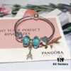 692fe10499f2d84055c8b99a Pandora Elegant Mint Green Eiffel Tower New Arrival! Night Glow Mint Glass Bead, Heart-to-Heart Charm, Eiffel Tower Pendant with S925 Silver