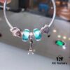 692fe10499f2d84055c8b99c Pandora Elegant Mint Green Eiffel Tower New Arrival! Night Glow Mint Glass Bead, Heart-to-Heart Charm, Eiffel Tower Pendant with S925 Silver