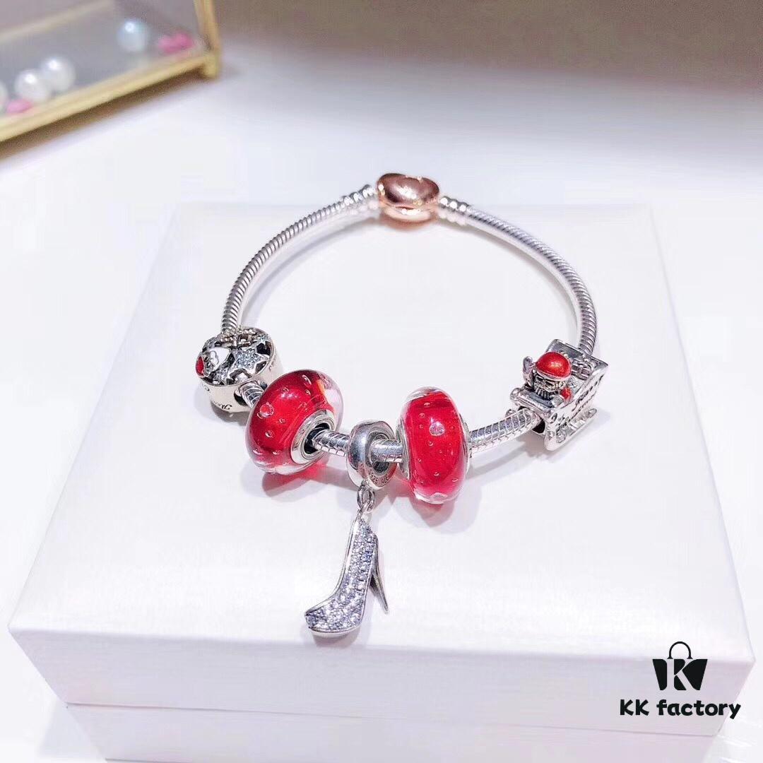 692fe11199f2d84055c8b9ad Pandora Red Bubble High Heel Shoe Christmas Charm Pendant ZP Quality