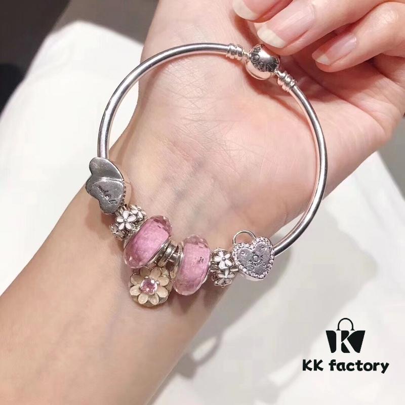 692fe11a99f2d84055c8b9bb Pandora Pandora Silver Wire Pink Flower Blossom 🌺 New Arrival! Made with Counter Materials, Perfect 1:1 Craftsmanship, Quality Comparable to Authentic Store! Silver Wire Pink Faceted Crystal, Cherry Blossom Spacer Beads, Heart-to-Heart 💕, Pink Diamond Flower Pendant, S925 Silver with Original Packaging!