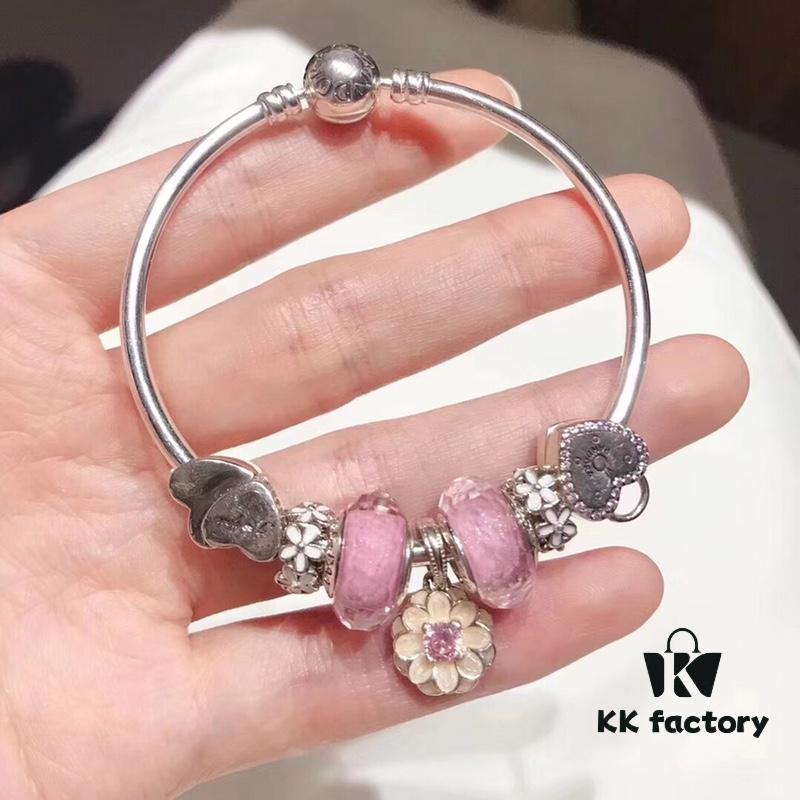 692fe11b99f2d84055c8b9c0 Pandora Pandora Silver Wire Pink Flower Blossom 🌺 New Arrival! Made with Counter Materials, Perfect 1:1 Craftsmanship, Quality Comparable to Authentic Store! Silver Wire Pink Faceted Crystal, Cherry Blossom Spacer Beads, Heart-to-Heart 💕, Pink Diamond Flower Pendant, S925 Silver with Original Packaging!