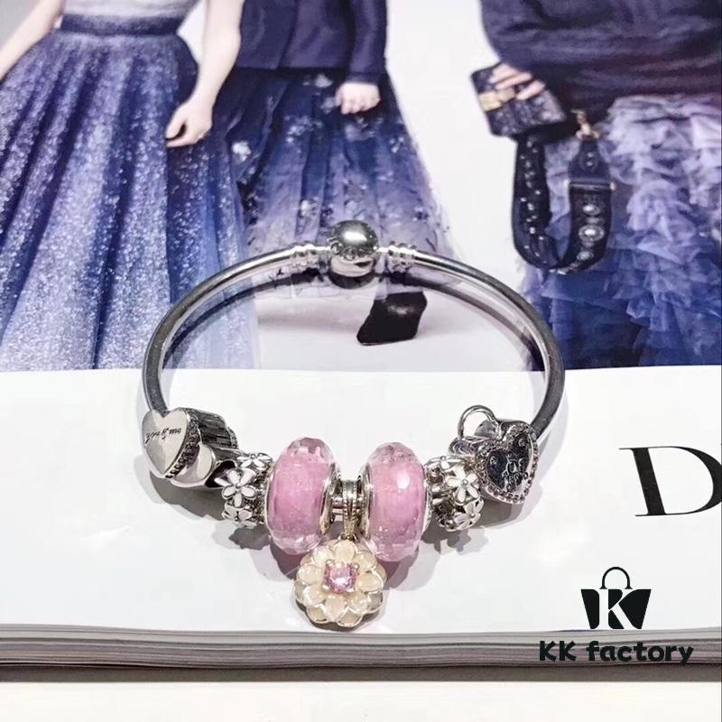 692fe11c99f2d84055c8b9c1 Pandora Pandora Silver Wire Pink Flower Blossom 🌺 New Arrival! Made with Counter Materials, Perfect 1:1 Craftsmanship, Quality Comparable to Authentic Store! Silver Wire Pink Faceted Crystal, Cherry Blossom Spacer Beads, Heart-to-Heart 💕, Pink Diamond Flower Pendant, S925 Silver with Original Packaging!