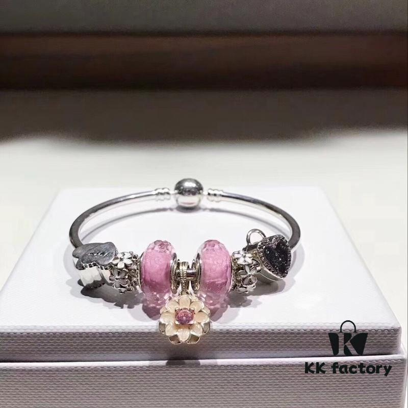 692fe11d99f2d84055c8b9c2 Pandora Pandora Silver Wire Pink Flower Blossom 🌺 New Arrival! Made with Counter Materials, Perfect 1:1 Craftsmanship, Quality Comparable to Authentic Store! Silver Wire Pink Faceted Crystal, Cherry Blossom Spacer Beads, Heart-to-Heart 💕, Pink Diamond Flower Pendant, S925 Silver with Original Packaging!