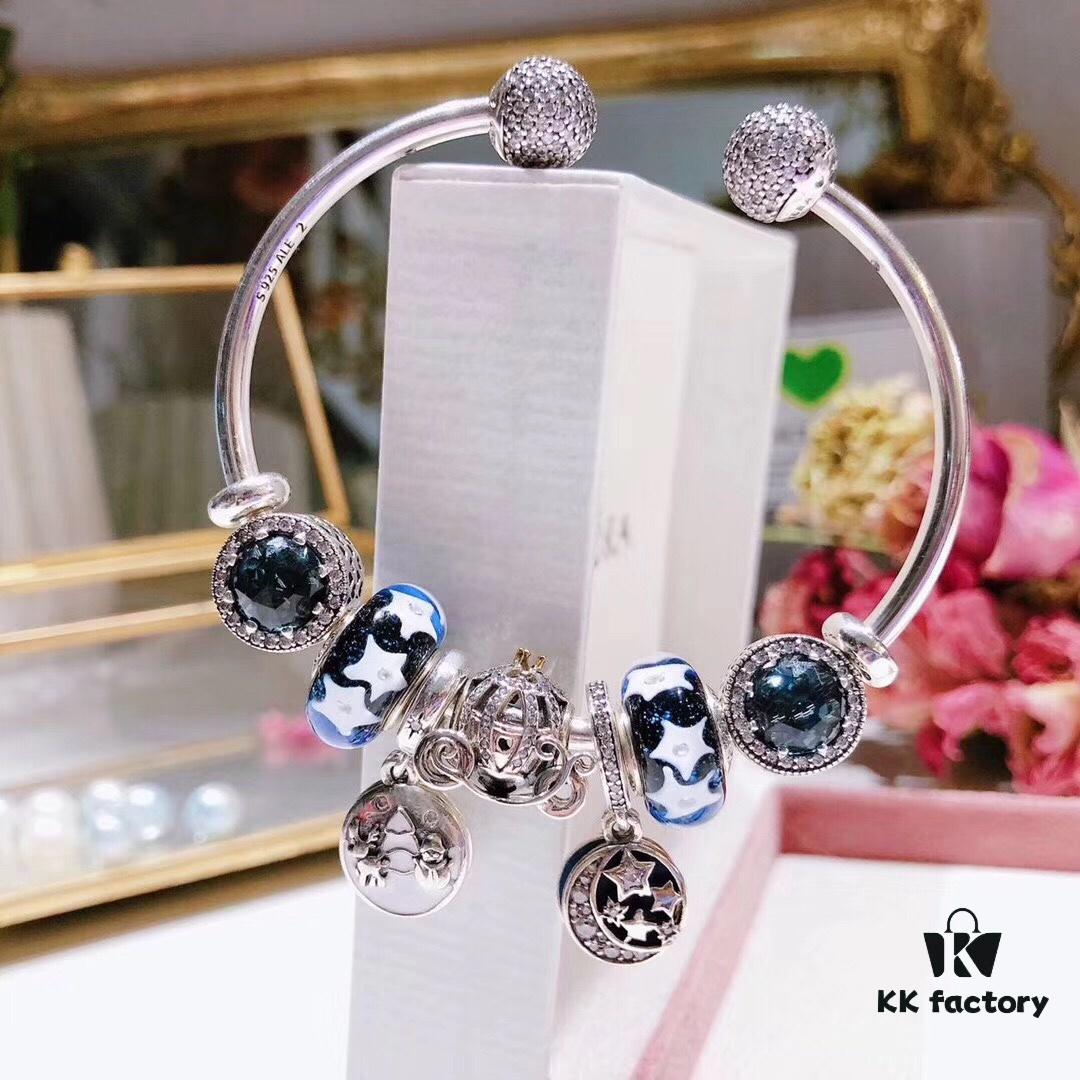 692fe12299f2d84055c8b9c8 Pandora Pandora Brilliant Blue Star⭐️ New Star Moon Series! Made with counter material, one-to-one perfect craftsmanship, quality comparable to official counter! Brilliant blue star⭐️ glass, sparkling diamond black cat eye, fairy tale pumpkin carriage, snowman pendant, nostalgic night sky star moon pendant. S925 silver comes with official counter packaging!