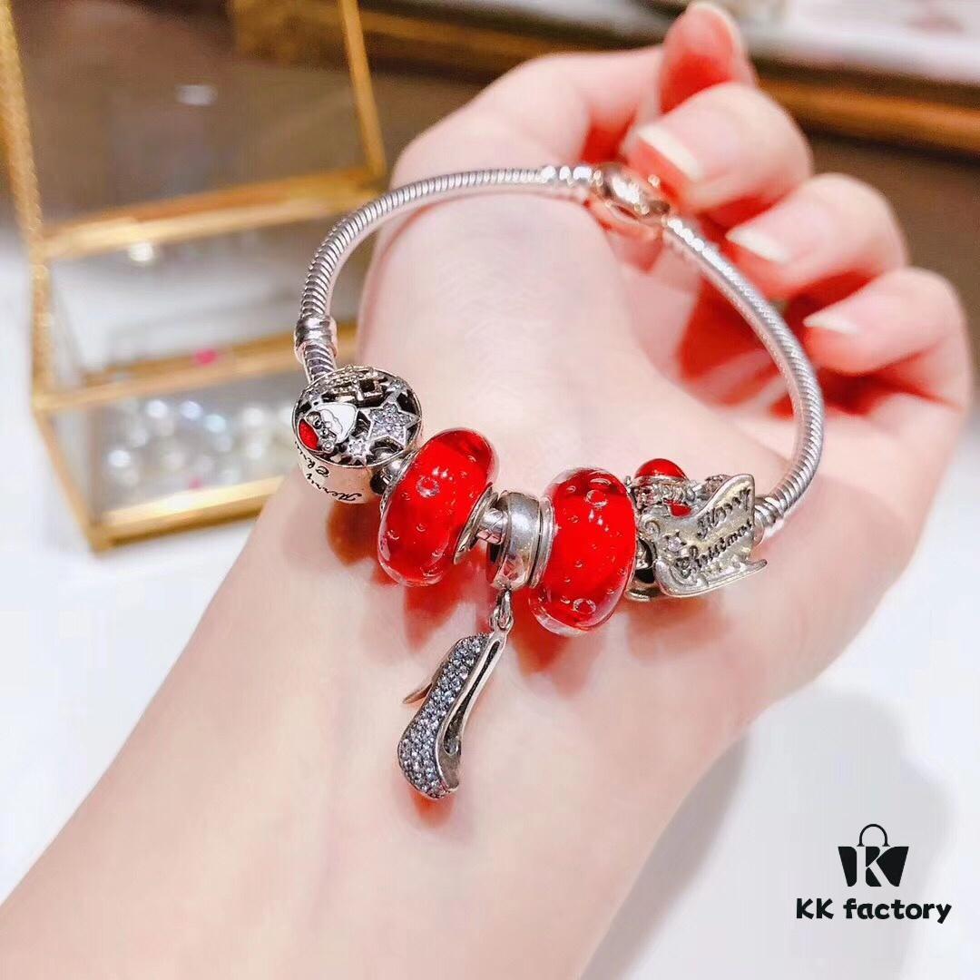 692fe12499f2d84055c8b9ca Pandora Red Bubble High Heel Shoe Christmas Charm Pendant ZP Quality