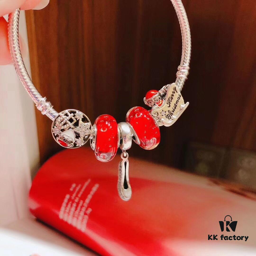 692fe12e99f2d84055c8b9dd Pandora Red Bubble High Heel Shoe Christmas Charm Pendant ZP Quality