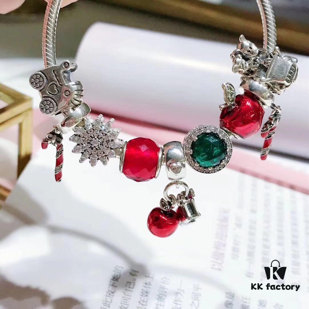 692fe13499f2d84055c8b9eb Pandora Disney Snow White Apple and Heart Christmas Limited Edition Bracelet - Red and Green Color Block Design, Imitation Cabinet Quality with S925 Sterling Silver