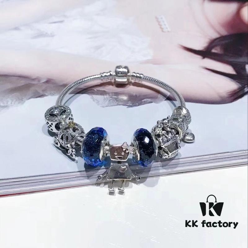 692fe14899f2d84055c8ba18 Pandora Pandora Blue Bella New Arrival! Made with counter materials, perfectly crafted one-to-one, quality comparable to official store! Sparkling blue faceted glass, fairy tale pumpkin carriage, lucky coin charm, fully diamond-encrusted 'cure-all', Mickey car 🚗, paired with robot 🤖️ Bella pendant. S925 silver comes with official packaging! 🍃🌺