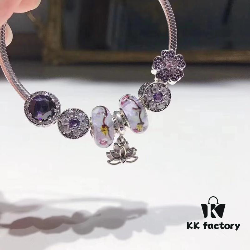 692fe15a99f2d84055c8ba3c Pandora Cherry Blossom 🌸 and Purple Lotus New Arrival! Made with authentic counter materials, perfectly crafted at a 1:1 ratio, quality comparable to official retail! Cherry blossom 🌸 purple glass beads, sparkling rhinestone purple orchid charm, pink-to-purple gradient flower 🌺, double-layer lotus pendant, S925 silver with original packaging!