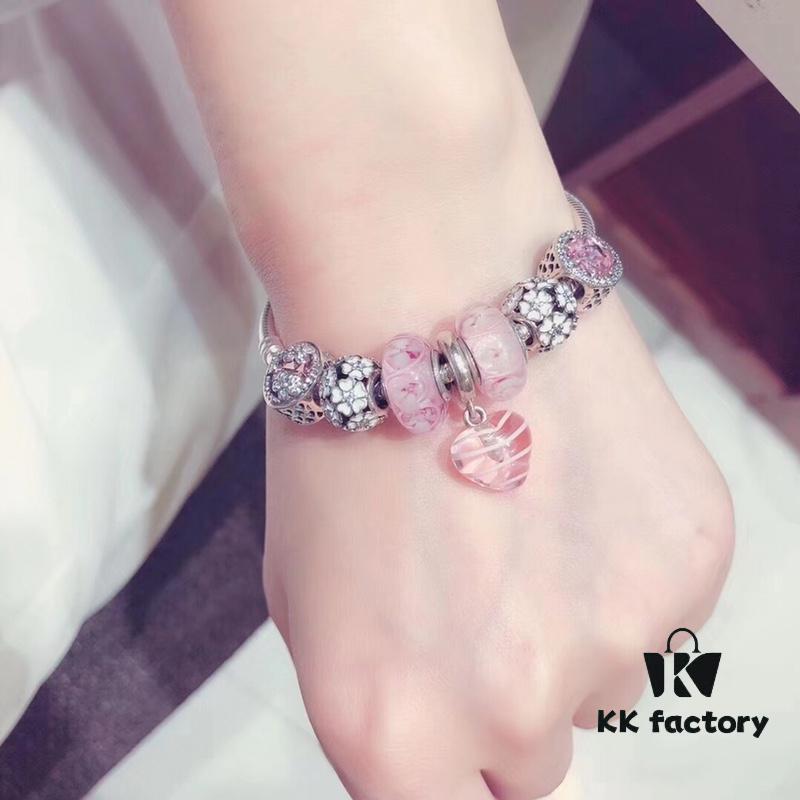 Pandora Spring Pink Cherry Blossom 🌸 Pink Ribbon 🎀 New Arrival! High-Quality Replica with Authentic Materials, Perfect Craftsmanship Comparable to Original Store Version!