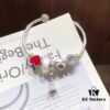 692fe17299f2d84055c8ba68 Pandora Pandora Colorful World New Arrival! White Faceted Glass, Sparkling Diamond-Cut Cat Eye Bead, Color-Block Smiling Lip Charm Paired with Valentine's Day Heart Enamel Bead and Romantic Eiffel Tower Pendant, Made with S925 Silver and Official Packaging