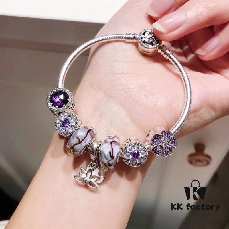 692fe17599f2d84055c8ba6c Pandora Cherry Blossom 🌸 Violet Lotus New Arrival! Crafted with authentic boutique materials, perfectly replicating the original design, quality comparable to official retail. Featuring cherry blossom purple glass beads, sparkling amethyst zirconia beads, pink-to-purple gradient flowers 🌺, double-layer lotus pendant, made in S925 silver and comes with official packaging!