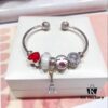692fe17a99f2d84055c8ba77 Pandora Pandora Colorful World New Arrival! White Faceted Glass, Sparkling Diamond-Cut Cat Eye Bead, Color-Block Smiling Lip Charm Paired with Valentine's Day Heart Enamel Bead and Romantic Eiffel Tower Pendant, Made with S925 Silver and Official Packaging