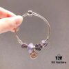 692fe18299f2d84055c8ba8a Pandora Pandora Silver Wire Purple Flower New Arrival! Highest Quality Available, Compatible with Official Counter Cleaning! Made with Cabinet Materials, Perfect 1:1 Craftsmanship! Imported Original Purple Glass from Thailand 🇹🇭, Sparkling Diamond Beads, Shiny Full-Paved Purple Five-Petal Flower, Purple Lace-Covered Ball Pendant. S925 Silver Comes with Official Packaging!