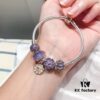 692fe18399f2d84055c8ba8d Pandora Pandora Silver Wire Purple Flower New Arrival! Highest Quality Available, Compatible with Official Counter Cleaning! Made with Cabinet Materials, Perfect 1:1 Craftsmanship! Imported Original Purple Glass from Thailand 🇹🇭, Sparkling Diamond Beads, Shiny Full-Paved Purple Five-Petal Flower, Purple Lace-Covered Ball Pendant. S925 Silver Comes with Official Packaging!