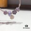 692fe18499f2d84055c8ba8e Pandora Pandora Silver Wire Purple Flower New Arrival! Highest Quality Available, Compatible with Official Counter Cleaning! Made with Cabinet Materials, Perfect 1:1 Craftsmanship! Imported Original Purple Glass from Thailand 🇹🇭, Sparkling Diamond Beads, Shiny Full-Paved Purple Five-Petal Flower, Purple Lace-Covered Ball Pendant. S925 Silver Comes with Official Packaging!