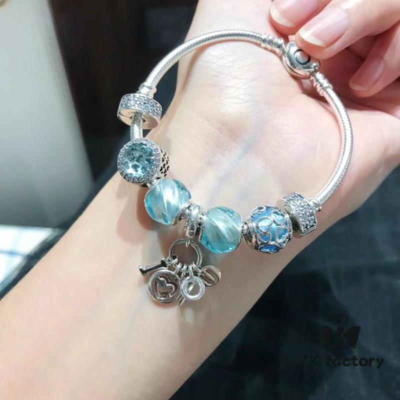 692fe18d99f2d84055c8baa6 Pandora Pandora Ocean Blue Twist Love New Arrival! Made with counter materials, perfectly crafted one-to-one, quality comparable to official counter! Ocean blue striped glass, ocean blue entwined love, ocean blue cat's eye, full diamond positioned clasp, I love you flashing diamond pendant, S925 silver comes with official counter packaging!