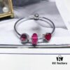 692fe19099f2d84055c8baae Pandora Pandora Beautiful Rose Red Love New Arrival! Made with counter materials, one-to-one perfect craftsmanship, quality comparable to counter! Faceted rose red glass, rose red sparkling diamond cat's eye, Valentine's Amo TE love charm bead, full of love. S925 silver comes with counter packaging!