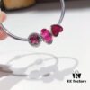 692fe19199f2d84055c8bab2 Pandora Pandora Beautiful Rose Red Love New Arrival! Made with counter materials, one-to-one perfect craftsmanship, quality comparable to counter! Faceted rose red glass, rose red sparkling diamond cat's eye, Valentine's Amo TE love charm bead, full of love. S925 silver comes with counter packaging!