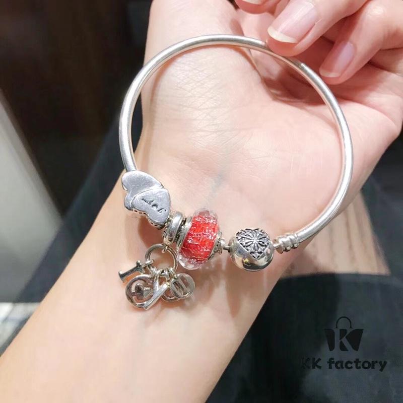 692fe19499f2d84055c8bab8 Pandora Pandora Silver Wire Bright Red Love New Arrival! Highest Quality on Market, Supports Counter Cleaning! Made with Counter Materials, Perfect 1:1 Craftsmanship! Imported Original Thai Silver Wire Red Glass, Sparkling Heart, I Love You Pendant, S925 Silver with Counter Packaging!