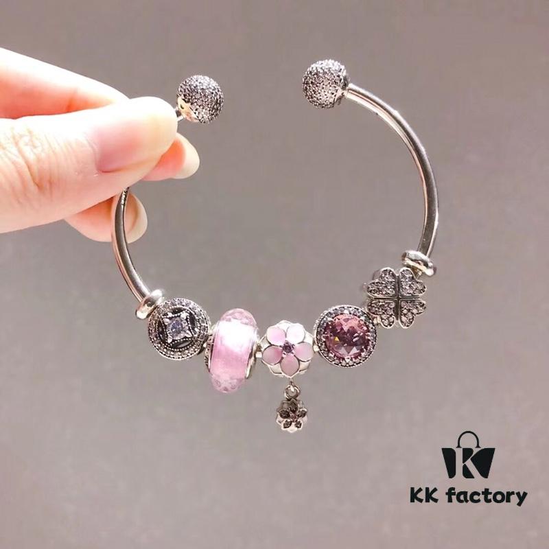 692fe19d99f2d84055c8bad0 Pandora Pandora Silver Wire Pink Peach Blossom 🌺 New Arrival! Made with counter materials, perfectly crafted one-to-one, quality comparable to official store!