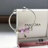 692fe1a399f2d84055c8bade Pandora Afternoon Tea Collection - Elegant Purple Glow Bead with Heart Bow, Teapot Fairy, and Pink Cup Design