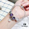 Qixi Gift 🎁 [Proxy Purchase Level] Pandora Purple Sparkling Diamond Bow 🎀 Pearl Pendant New Arrival!