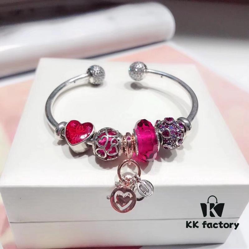 692fe1a899f2d84055c8baea Pandora Rose Love Heart Charm in Crimson Faceted Glass with Sparkling Amethyst Bead