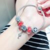 692fe1ac99f2d84055c8baf2 Pandora Pandora Silver Wire Red New Arrival! Highest Quality on Market, Supports Counter Cleaning! Made with Counter Materials for Perfect One-to-One Craftsmanship! Imported Original Red Glass Bead from Thailand, Lovely Heart Key Pendant, Beautiful Snowflake Bead, Prosperity Coin Bead, Beautifying Your Entire Youth. S925 Silver Comes with Official Packaging!