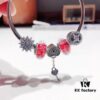 692fe1ae99f2d84055c8baf7 Pandora Pandora Silver Wire Red New Arrival! Highest Quality on Market, Supports Counter Cleaning! Made with Counter Materials for Perfect One-to-One Craftsmanship! Imported Original Red Glass Bead from Thailand, Lovely Heart Key Pendant, Beautiful Snowflake Bead, Prosperity Coin Bead, Beautifying Your Entire Youth. S925 Silver Comes with Official Packaging!