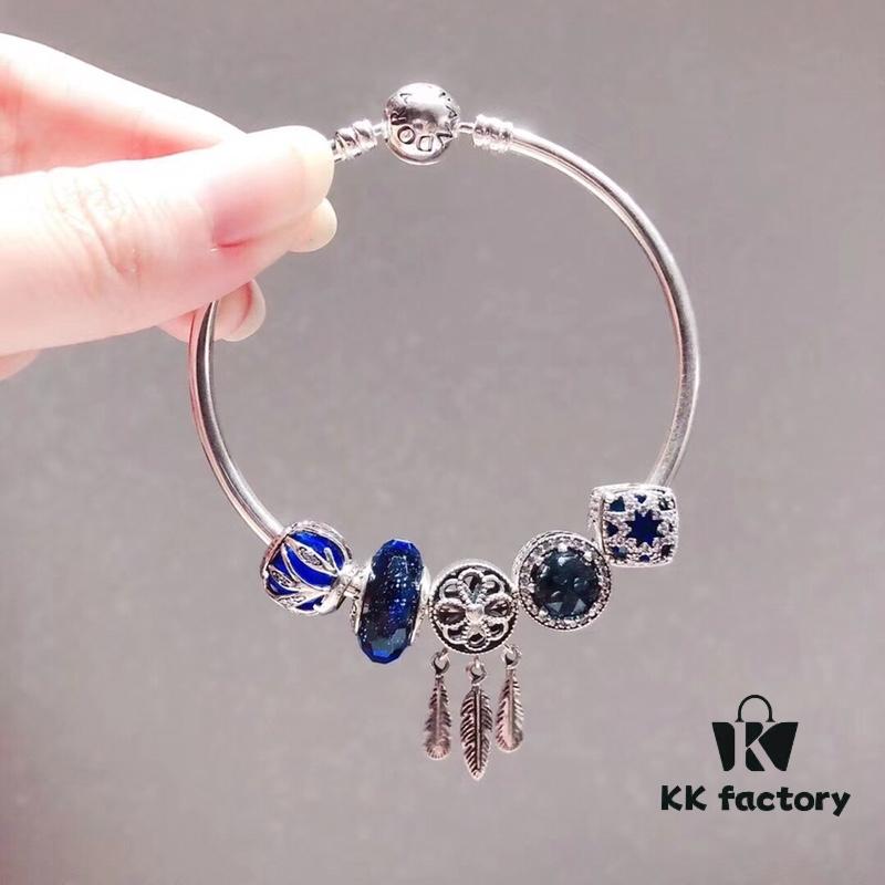 692fe1b199f2d84055c8bafe Pandora Pandora Blue Dream Catcher New Arrival! Made with counter materials, perfectly crafted one-to-one, quality comparable to counter! Light of Love Bead, Riverside Beauty Bead, Blue Cat's Eye, symbolic beautiful dream catcher pendant, S925 silver with counter packaging!
