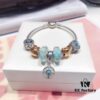 692fe1b299f2d84055c8baff Pandora Pandora Gold Thread Light Mint North Star New Arrival! Made with counter materials, perfectly crafted one-to-one, quality comparable to counter products! A bag full of happiness, wealth-attracting money pouch, coin bead mint cat's eye, North Star pendant, S925 silver with original counter packaging!