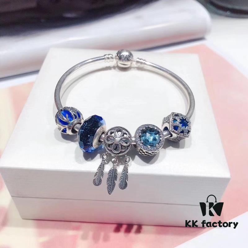 692fe1b299f2d84055c8bb01 Pandora Pandora Blue Dream Catcher New Arrival! Made with counter materials, perfectly crafted one-to-one, quality comparable to counter! Light of Love Bead, Riverside Beauty Bead, Blue Cat's Eye, symbolic beautiful dream catcher pendant, S925 silver with counter packaging!