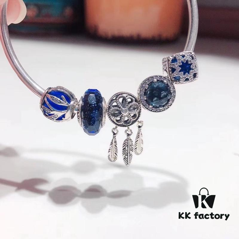 692fe1b499f2d84055c8bb03 Pandora Pandora Blue Dream Catcher New Arrival! Made with counter materials, perfectly crafted one-to-one, quality comparable to counter! Light of Love Bead, Riverside Beauty Bead, Blue Cat's Eye, symbolic beautiful dream catcher pendant, S925 silver with counter packaging!
