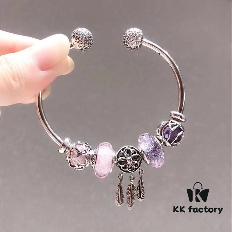 692fe1c599f2d84055c8bb31 Pandora Pandora Silver Wire Pink and Purple Dreamcatcher Pendant - New Arrival, High-End Replication with Authentic Materials