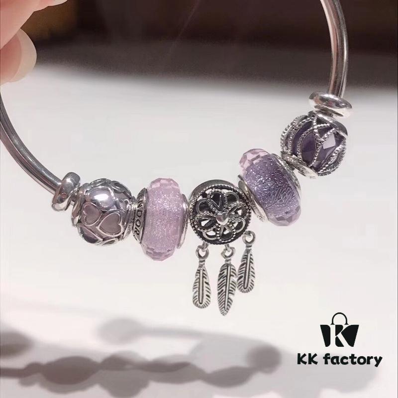 692fe1c699f2d84055c8bb33 Pandora Pandora Silver Wire Pink and Purple Dreamcatcher Pendant - New Arrival, High-End Replication with Authentic Materials