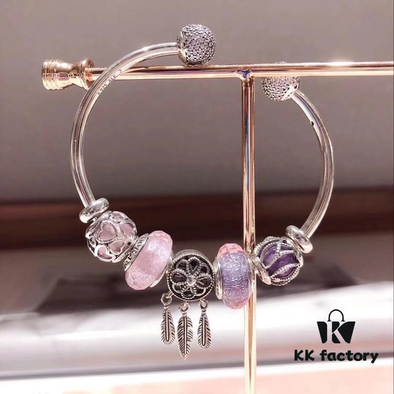 692fe1c699f2d84055c8bb34 Pandora Pandora Silver Wire Pink and Purple Dreamcatcher Pendant - New Arrival, High-End Replication with Authentic Materials