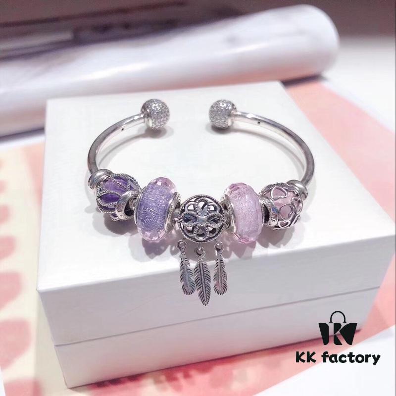 692fe1c799f2d84055c8bb35 Pandora Pandora Silver Wire Pink and Purple Dreamcatcher Pendant - New Arrival, High-End Replication with Authentic Materials