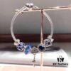 692fe1c899f2d84055c8bb38 Pandora Pandora Silver Wire Blue Opal Key New Arrival! Top Quality on Market, Compatible with Official Store Cleaning! Made with One-to-One Perfect Craftsmanship Using Counter Materials! Imported Original Thai Silver Wire and Blue Glass, Sparkling Shine, Beauty of Glaciers, Heart-Shaped Key, S925 Silver with Official Packaging!