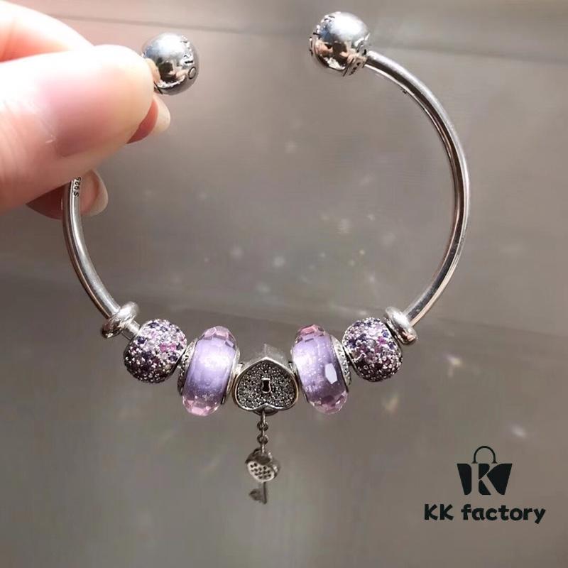 692fe1d399f2d84055c8bb56 Pandora Pandora Silver Wire Purple Sparkling Diamond Key 🔑 New Arrival! Perfectly Crafted with Counter Material One-to-One, Quality Comparable to Counter! Silver Wire Purple Faceted Glass, Fan Sparkling Beads Lucky Charm, Sparkling Diamond Key 🔑 Pendant, S925 Silver with Original Counter Packaging!