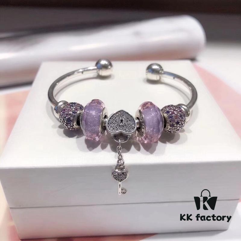 692fe1d399f2d84055c8bb58 Pandora Pandora Silver Wire Purple Sparkling Diamond Key 🔑 New Arrival! Perfectly Crafted with Counter Material One-to-One, Quality Comparable to Counter! Silver Wire Purple Faceted Glass, Fan Sparkling Beads Lucky Charm, Sparkling Diamond Key 🔑 Pendant, S925 Silver with Original Counter Packaging!