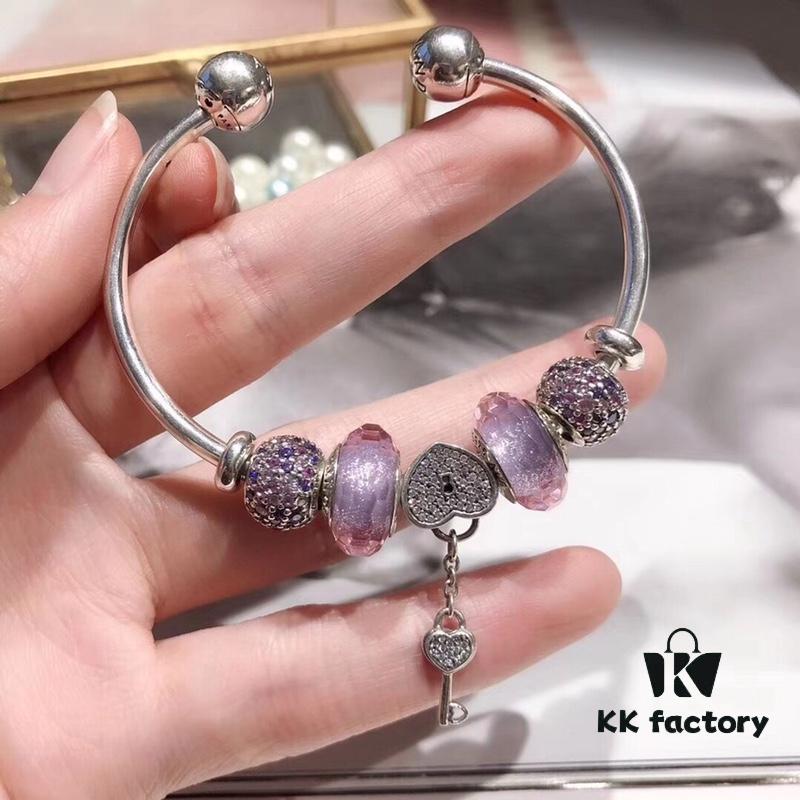 692fe1d599f2d84055c8bb5b Pandora Pandora Silver Wire Purple Sparkling Diamond Key 🔑 New Arrival! Perfectly Crafted with Counter Material One-to-One, Quality Comparable to Counter! Silver Wire Purple Faceted Glass, Fan Sparkling Beads Lucky Charm, Sparkling Diamond Key 🔑 Pendant, S925 Silver with Original Counter Packaging!