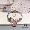 692fe1d699f2d84055c8bb5f Pandora Disney Mickey Mouse Pink Enamel Flower Charm Bracelet - High-Quality Replica with S925 Sterling Silver