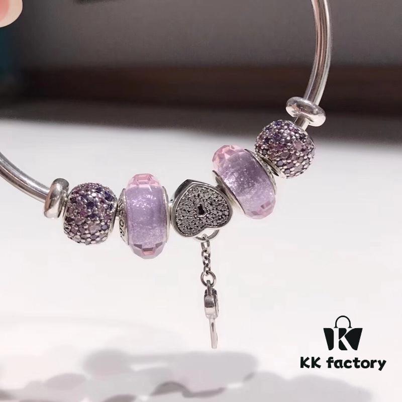 692fe1d899f2d84055c8bb63 Pandora Pandora Silver Wire Purple Sparkling Diamond Key 🔑 New Arrival! Perfectly Crafted with Counter Material One-to-One, Quality Comparable to Counter! Silver Wire Purple Faceted Glass, Fan Sparkling Beads Lucky Charm, Sparkling Diamond Key 🔑 Pendant, S925 Silver with Original Counter Packaging!