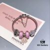 692fe1d899f2d84055c8bb65 Pandora Disney Mickey Mouse Pink Enamel Flower Charm Bracelet - High-Quality Replica with S925 Sterling Silver