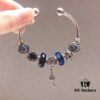 692fe1e299f2d84055c8bb7f Pandora Pandora Blue Sparkling Diamond Heart ♥️ Key 🔑 New Arrival! Made with counter materials, one-to-one perfect craftsmanship, quality comparable to counter! Blue faceted glass, dark blue cat's eye, cross snowflake ❄️, sparkling diamond heart ♥️ key 🔑 pendant, S925 silver with original counter packaging! 🍃🌺