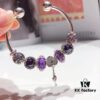692fe1e999f2d84055c8bb90 Pandora Purple Sparkling Diamond Heart Key Pendant - New Arrival