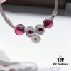 692fe1ee99f2d84055c8bb99 Pandora Rose Red Sparkling Diamond Flower New Arrival! Sparkling Heart Bead, Three-Sided Rose Cat's Eye, Elegant Flower Pendant, S925 Silver with Original Retail Packaging!