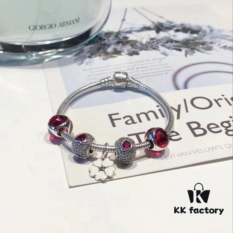 692fe1f199f2d84055c8bba0 Pandora Rose Red Sparkling Diamond Flower New Arrival! Sparkling Heart Bead, Three-Sided Rose Cat's Eye, Elegant Flower Pendant, S925 Silver with Original Retail Packaging!